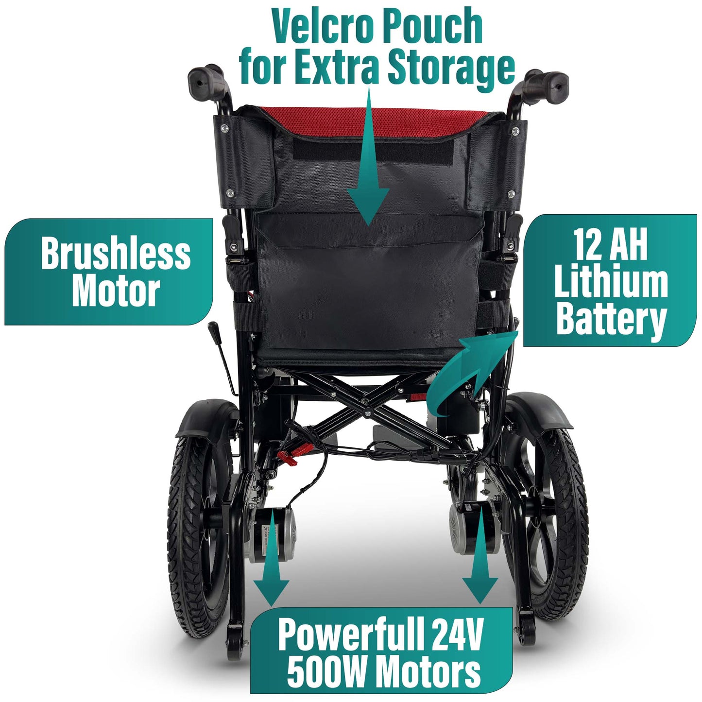 Electric Wheelchair With Lightweight Higher Capacity Lithium Battery