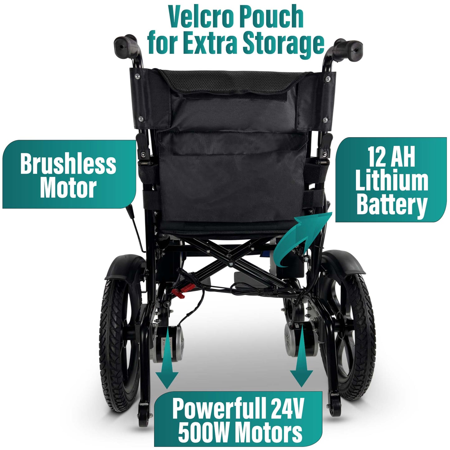Electric Wheelchair With Lightweight Higher Capacity Lithium Battery